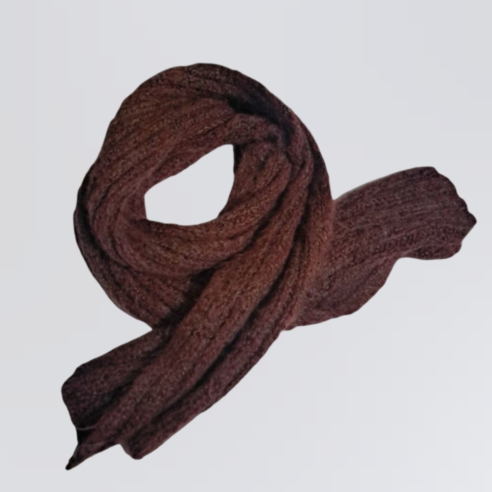 Elegant Burgundy Knit Scarf